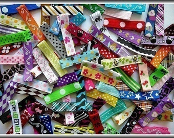 Grab Bag Bulk Lot of Hair Clips - 31 lined alligator clips with no slip grips