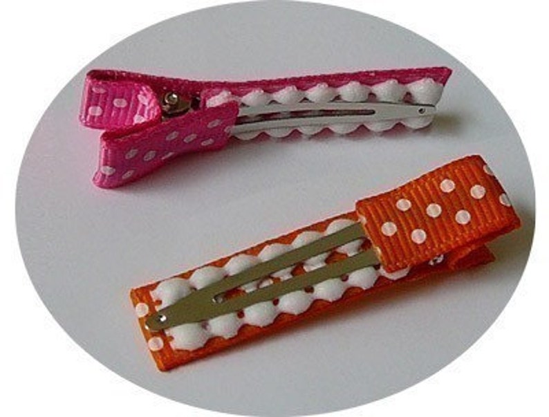 20 Swiss Dot Alligator Hair Clips with No Slip Grip image 2