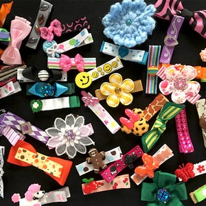 Grab Bag Lot of Hair Clips 20 embellished alligator clips with no slip grips image 1