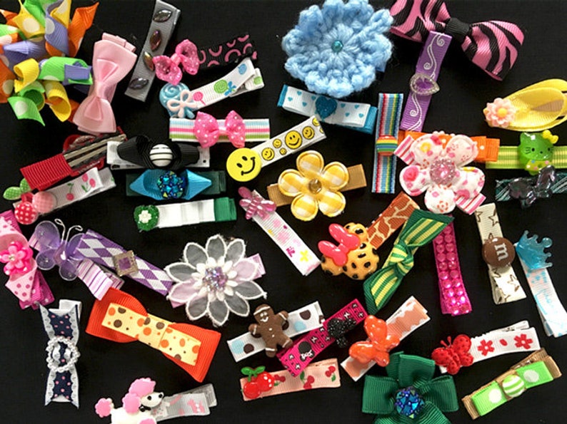 Grab Bag Lot of Hair Clips 20 embellished alligator clips with no slip grips image 1