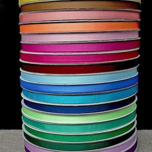 100 mètres de rubans gros-grain 3/8", 20 couleurs LIVRAISON GRATUITE