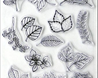 NATURE'S LEAVES clear acrylic stamp set - Free Shipping