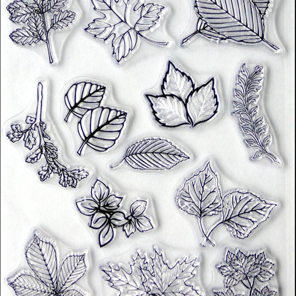 NATURE'S LEAVES clear acrylic stamp set - Free Shipping