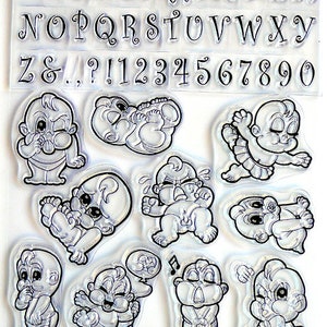 Set d'estampes en acrylique transparent SILLY BABIES