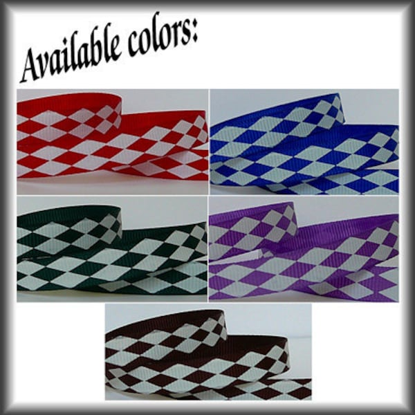 5 Yards JESTER Pattern 3/8 Grosgrain Ribbon (various colors available)