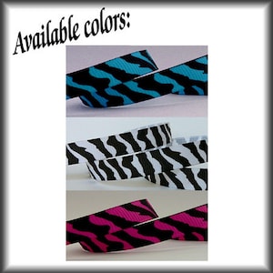 Ruban Grosgrain 5 Yards ZEBRA PRINT 3/8 (plusieurs couleurs disponibles)