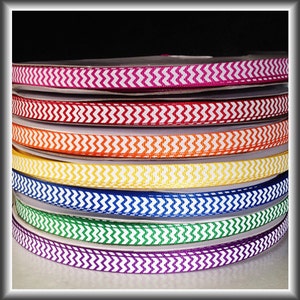 5 yards CHEVRON 3/8" grosgrain ribbon