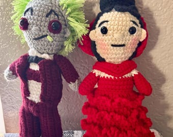 Virkade brudpar Beetlejuice och Lydia