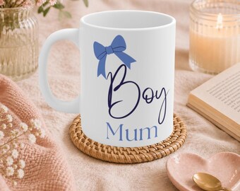 Boy Mum Mug | Boy Mum Cup | Gift for expectant mothers | Bow | Coffee mug | Pregnancy announcement