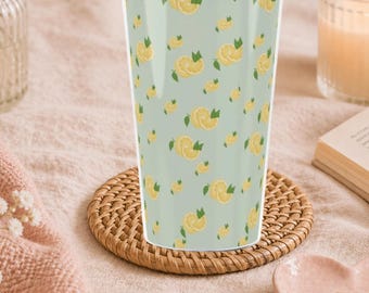Vaso de limón con pajita, vaso para beber en verano, vaso de plástico reutilizable, regalo