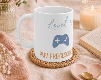 Taza para gamers Nivel 1 Papá Desbloqueado | Regalo para el futuro papá | Día del Padre | Taza para papá Nivel 1 desbloqueado | Taza para gamers