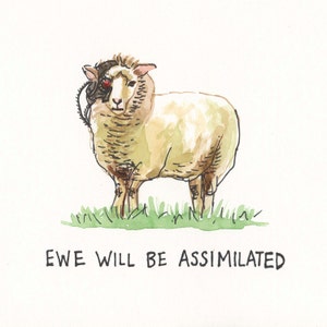 Borg Sheep, Ewe Will Be Assimilated 8x8 print