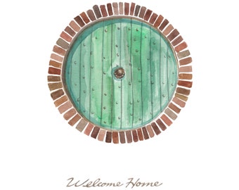 Hobbit Door, Welcome Home print of original painting various sizes