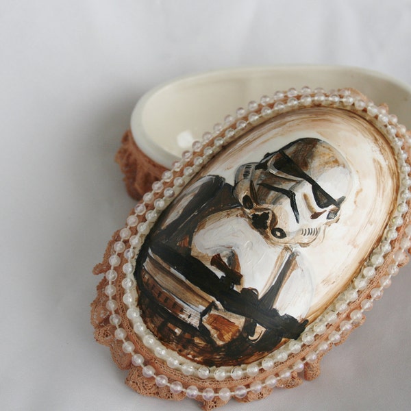Stormtrooper Cameo Portrait hand-painted jewelry box