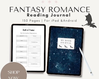 Digital Fantasy Reading Journal, Book Reviews for GoodNotes, Digital Reading Log, Digital Bookshelf, Reading Planner for iPad.