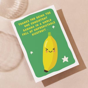 Carte de fête des pères amusante pour papa | Carte d'anniversaire pour papa | Carte banane sarcastique | Carte de voeux grossière mais mignonne | Humour britannique