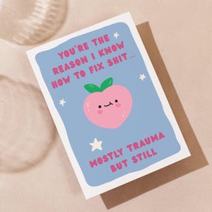 Carte drôle de fête des pères ou d'anniversaire | Carte sarcastique pour papa, maman ou thérapeute | Carte de vœux Humour mignon de traumatologie de pêche