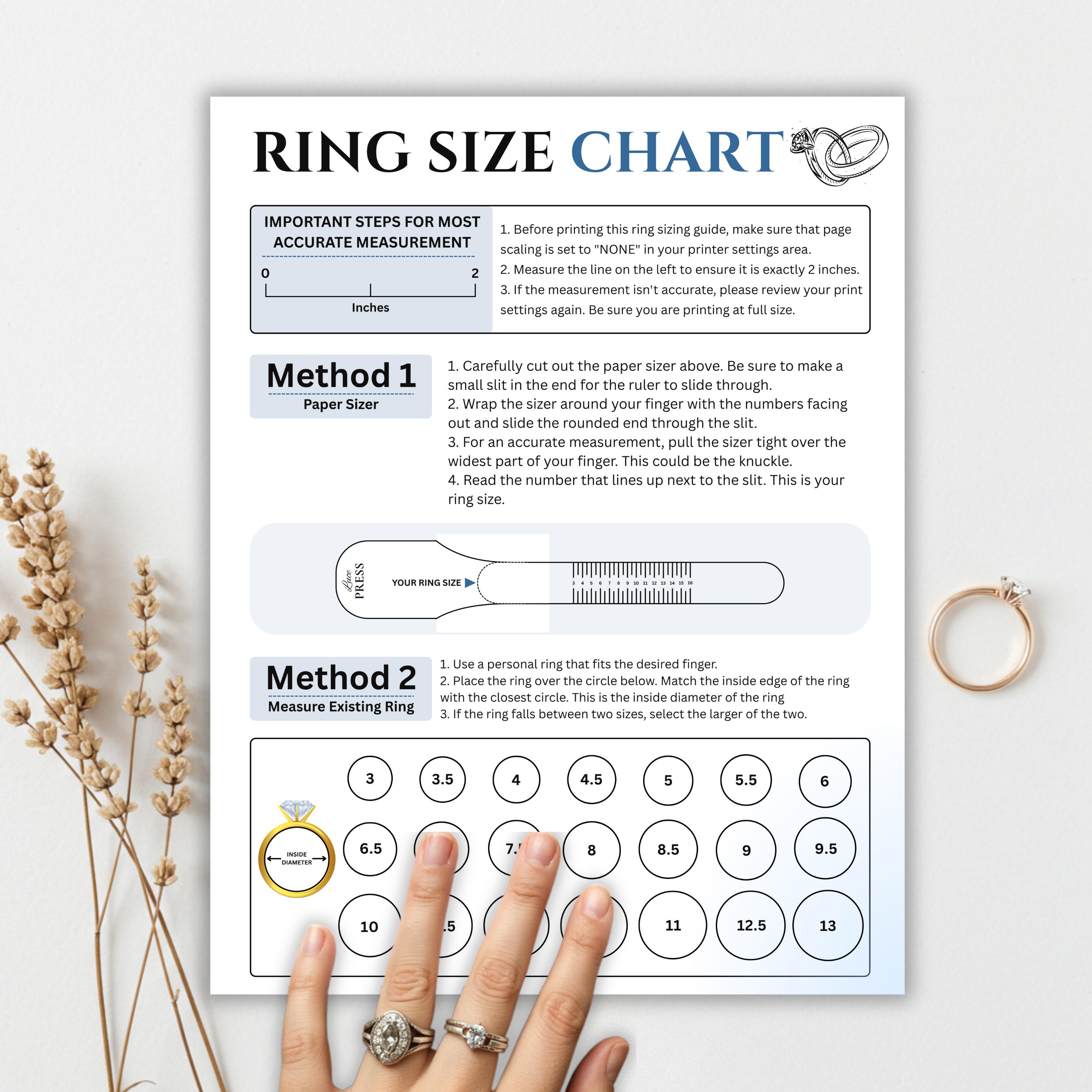Jewelry Internal Diameter Ring Size Diameter Ring Sizing Places
