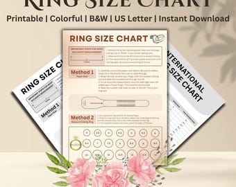 Printable Ring Size Chart: International Ring Sizer (Digital Download)