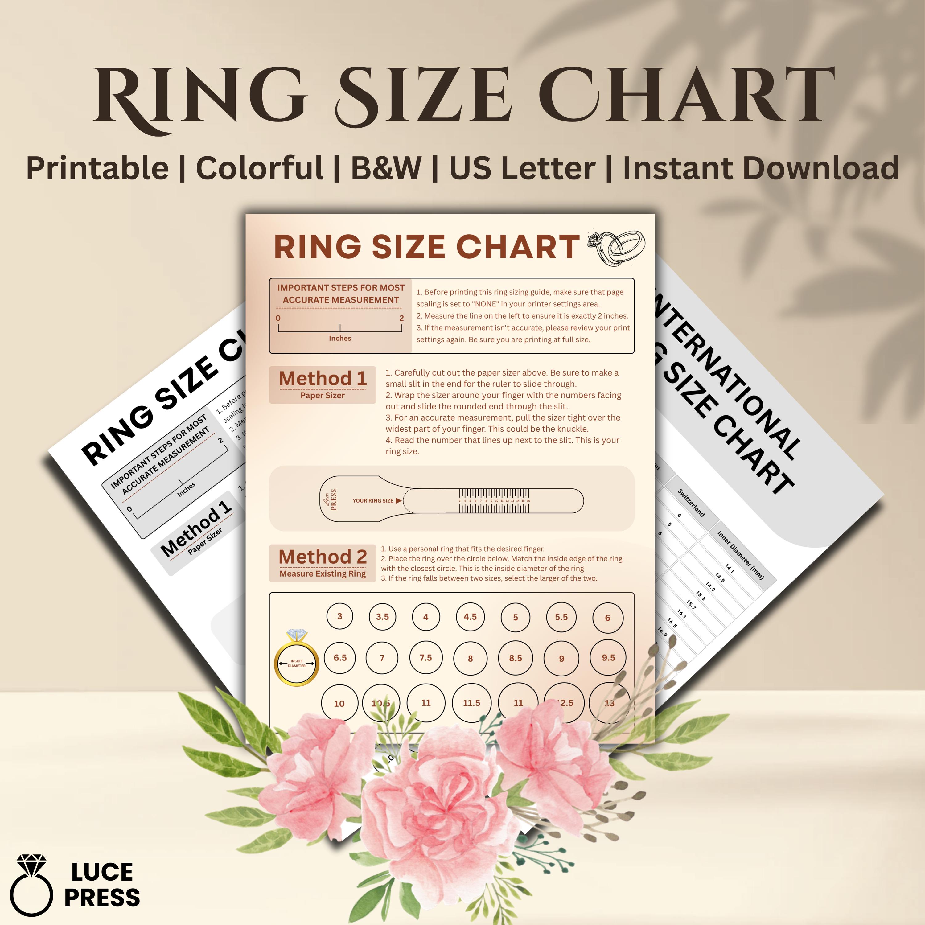 Inches How To Find Your Own Ring Size Chart If My Finger Is Inches