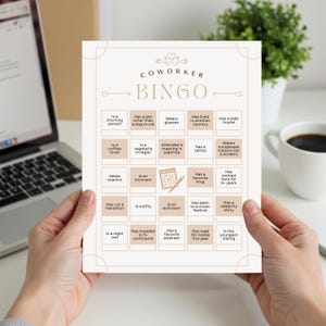 Coworker Bingo Cards Printable - Office Team Building Game, Virtual Party Icebreaker, Find the Coworker Activity