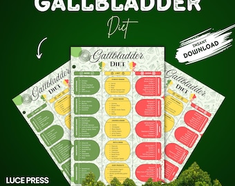 Régime alimentaire pour la vésicule biliaire - Liste des calculs biliaires et des aliments postopératoires | Faible en gras PDF imprimable |