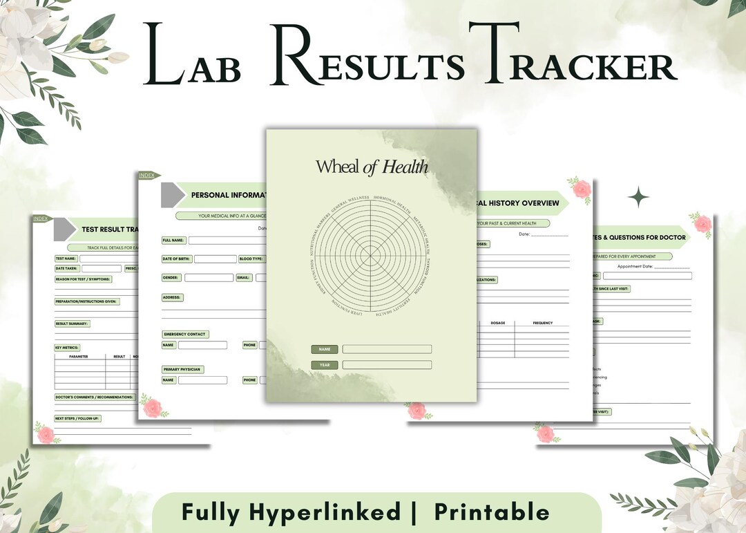 Lab Results Tracker - Blood Work & Medical Organizer | Digital Download ...