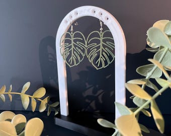 Monstera leaf earrings- quirky elegance!