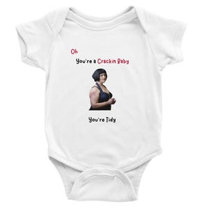 Nessa Gavin and Stacey Crackin Baby Classic Baby Short Sleeve Bodysuit White