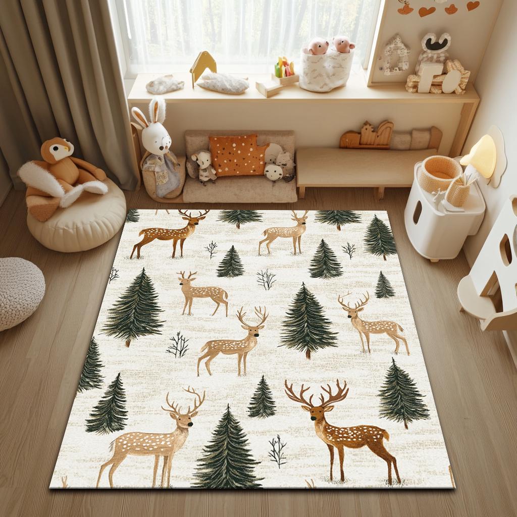 Deer Rug: Soft Woodland Nursery Decor, Nature Inspired - Etsy