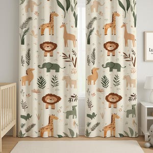 Woodland Animals Baby Boy Room Curtain Nursery Window Curtains