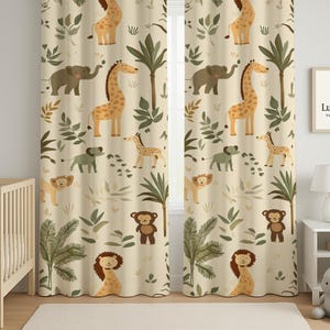Woodland Animals Baby Boy Room Curtain Nursery Curtains Window Curtains