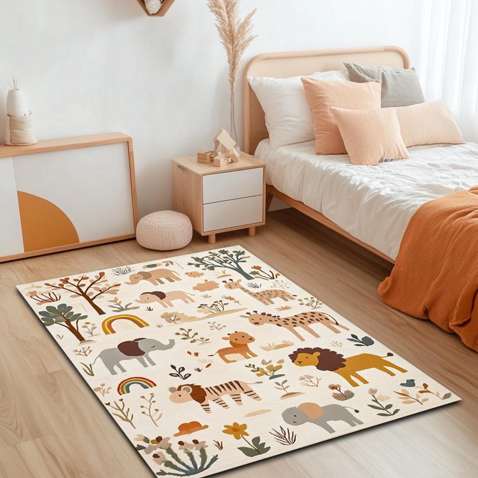 Jungle Animals Activity Rug: Safari Nursery, Boho Kids Decor - Etsy