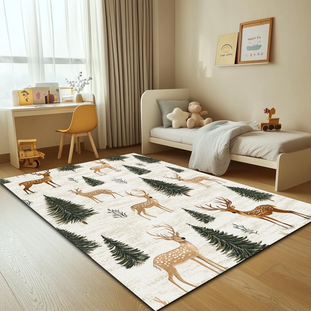 Deer Rug: Soft Woodland Nursery Decor, Nature Inspired - Etsy