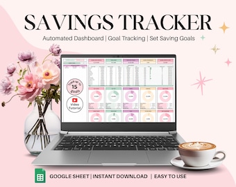 Savings Tracker Spreadsheet | Sinking Funds Planner | Budget Template Google Sheets | Personal Finance | Money Saving, Goal Tracker Template