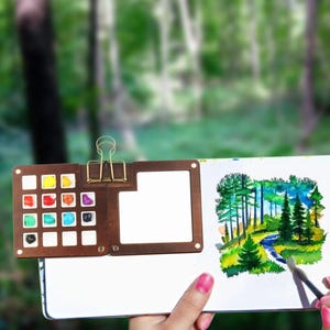 15 well watercolor palette,Folding Magnetic Watercolor Box,mini palette,travel accessories,travel gifts