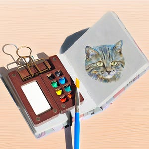 8 well watercolor palette,Folding Magnetic Watercolor Box,mini palette,travel accessories,travel gifts