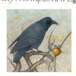 AUTUMN RAVEN -Tarjetas de notas en blanco de arte cuervo - Four Seasons - Cuervo de otoño, arte córvido de fantasía