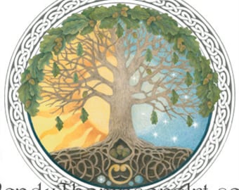 Tree of Life Blank Note Card – Celtic Art, Sun & Moon