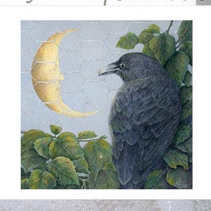 SUMMER RAVEN - Tarjetas de notas en blanco en el interior - Four Seasons - Summer Raven, luna de fantasía córvida