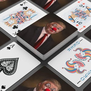 Conjunto de cartas de pôquer engraçadas Donald Trump, jogo de cartas exclusivo, presente para jogadores, festas, amantes do humor, presente divertido de inauguração de casa