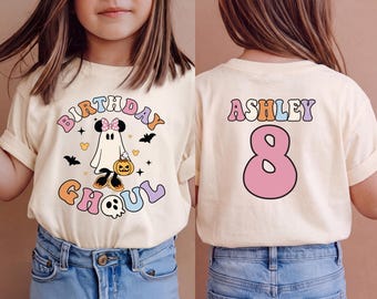 Custom Birthday Ghoul T-shirt, Halloween Birthday Party Tee, Spooky Birthday Girl Sweatshirt, Ghost Birthday Boy Gift