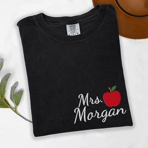 Comfort Colors® Embroidered Teacher Sweatshirt, Embroidery Custom Teacher Crewneck, Tutor Teacher Gift Hoodie, Teacher Long Sleeve