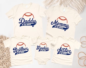 Baseball Rookie T-Shirt, Custom Baseball Family Tee, Rookie Of The Year Shirt, Mama Dada Baseball Sweatshirt, Baseball Birthday Party Gift