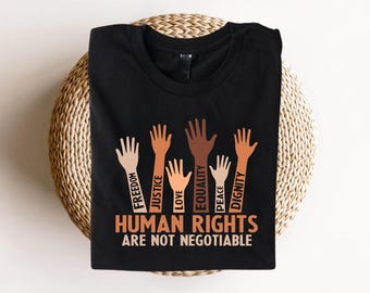 T-shirt mensenrechten, shirt vrijheid, T-shirt gerechtigheid en gelijkheid, activisten-T-shirt, humanistisch shirt
