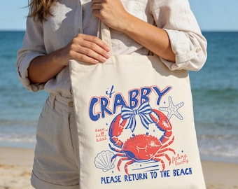 Wenn Crabby Bitte kehren Sie zur Strandtasche, Sommerreisetasche, Strandliebhabergeschenk-Taschetasche zurück