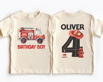 Shirt verjaardag vrachtwagen, aangepast T-shirt feestvarken, brandweerwagen kinderen verjaardagsfeestje T-shirt, eerste vrachtwagen verjaardag sweatshirt