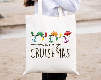 Merry Cruisemas Tote Bag, Holiday Season Gift Tote, Merry Christmas Tote Bag
