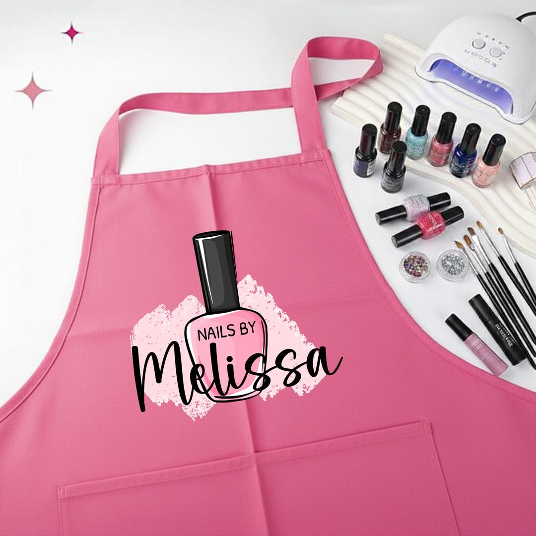 ZJXHPO Nail Technician Apron With Pocket - "Trust Me I'll Nail It" Manicurist Work Apron, Polyester, Adjustable (30" X 28")