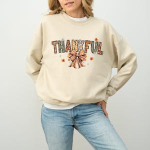 Thankful T-Shirt, Thanksgiving Vibes Shirt, Coquette Fall Sweatshirt, Fall Autumn Gift, Pumpkin Season Hoodie
